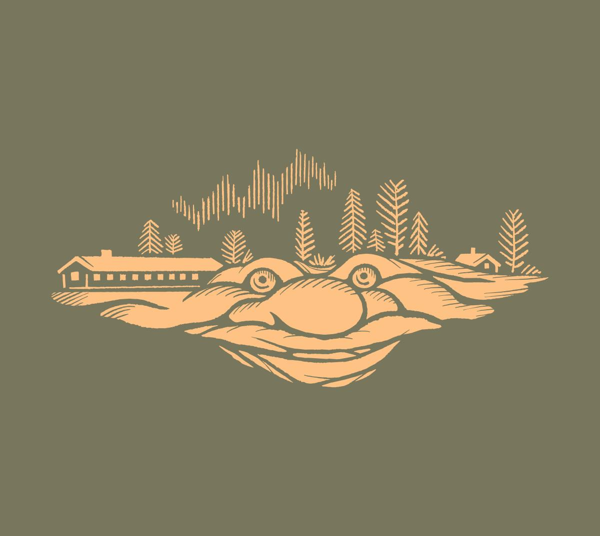 Sámi rock carving illustration
